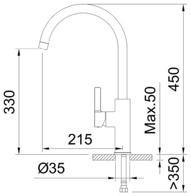 Alpina Round Cold Start Single Lever Kitchen Mixer - Chrome